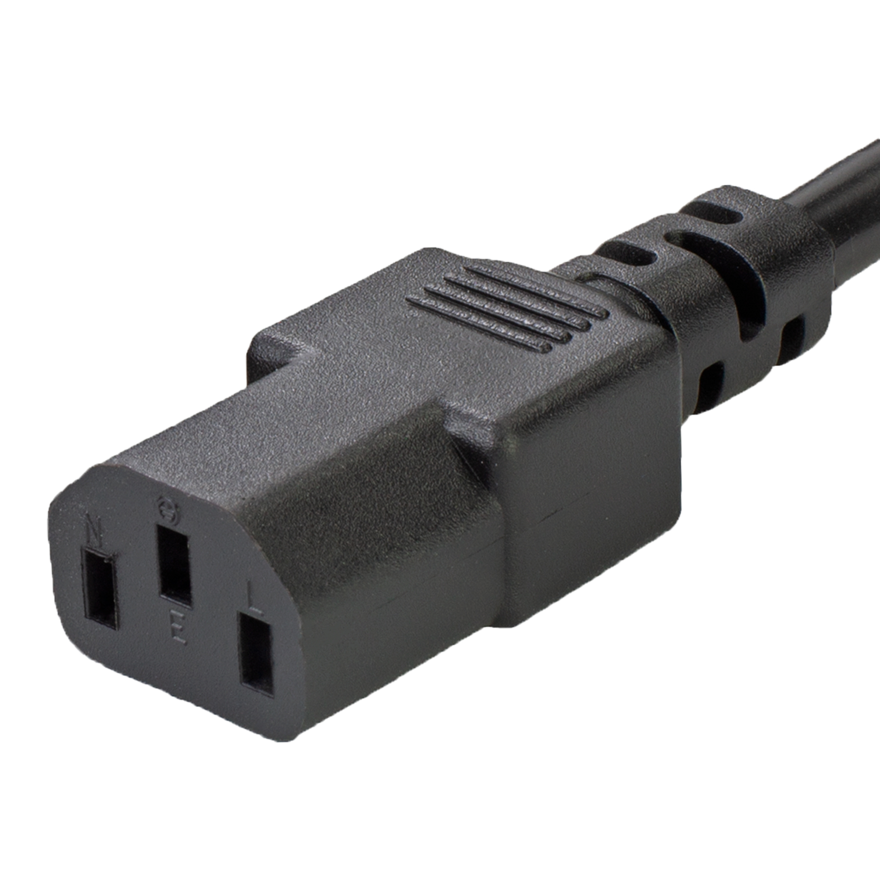 Black IEC 60320 C14 To Left Angle Connector C15 15A Power Cords