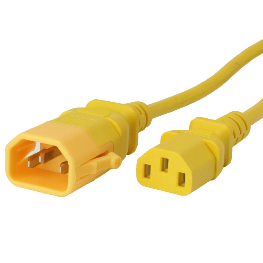 Buy 3FT C13 C14 P-LOCK 10A 250V YELLOW Power Cord