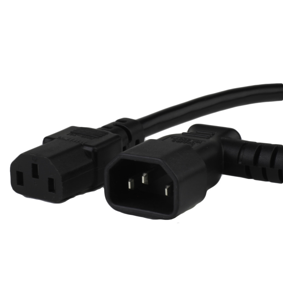 Buy 6FT 18/3 AWG C13 C14 Left Angled 10A 250V BLACK Power Cord