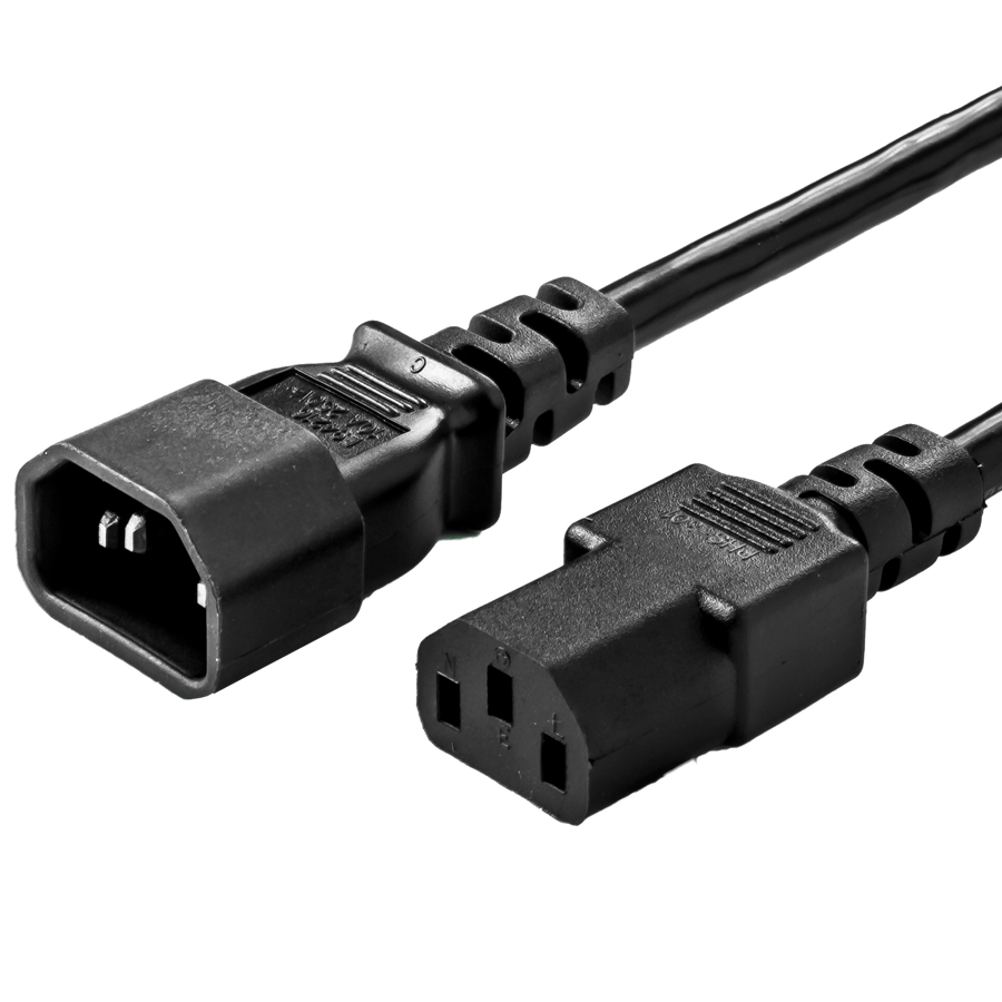 Buy 13A C14 C13 16awg SJT BLACK Power Cords