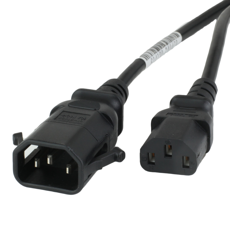 Buy 3FT PLOCK C14 C13 15A 250V Power Cord BLACK