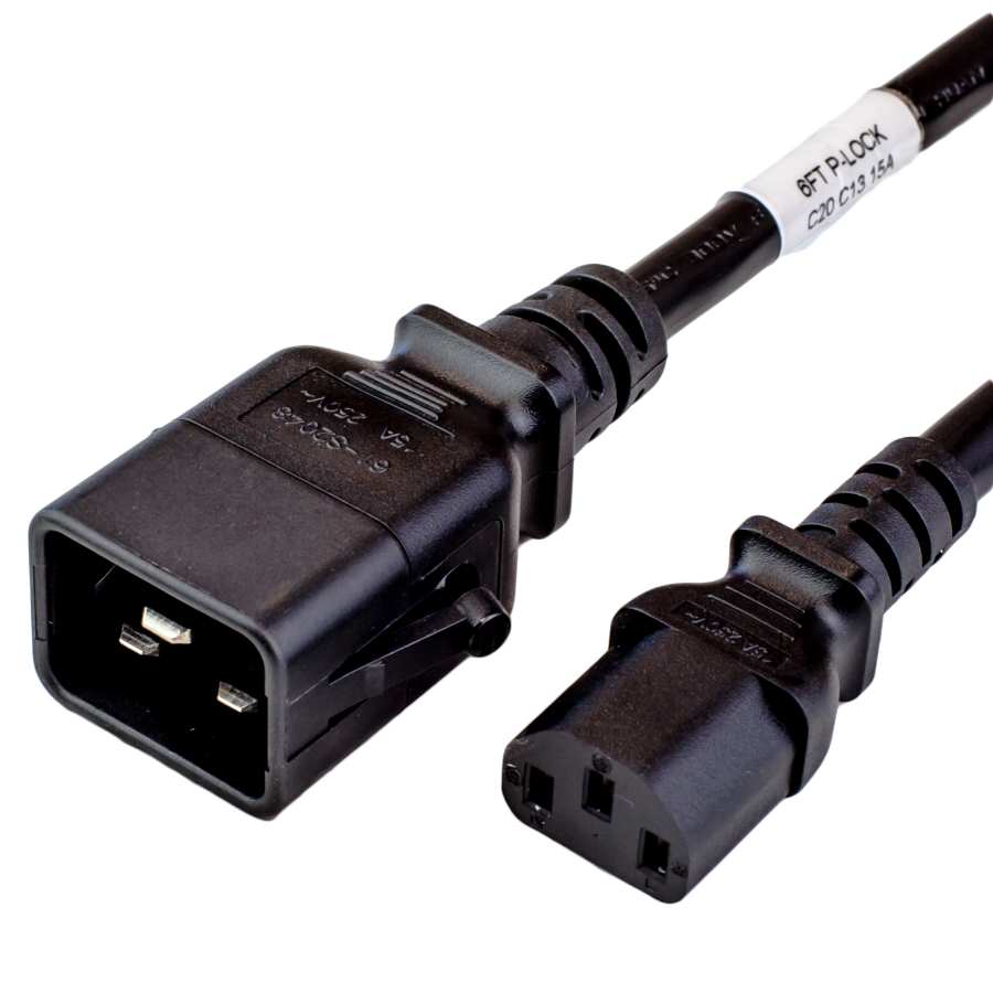 Buy 15A PLock C20 C13 Power Cords BLACK