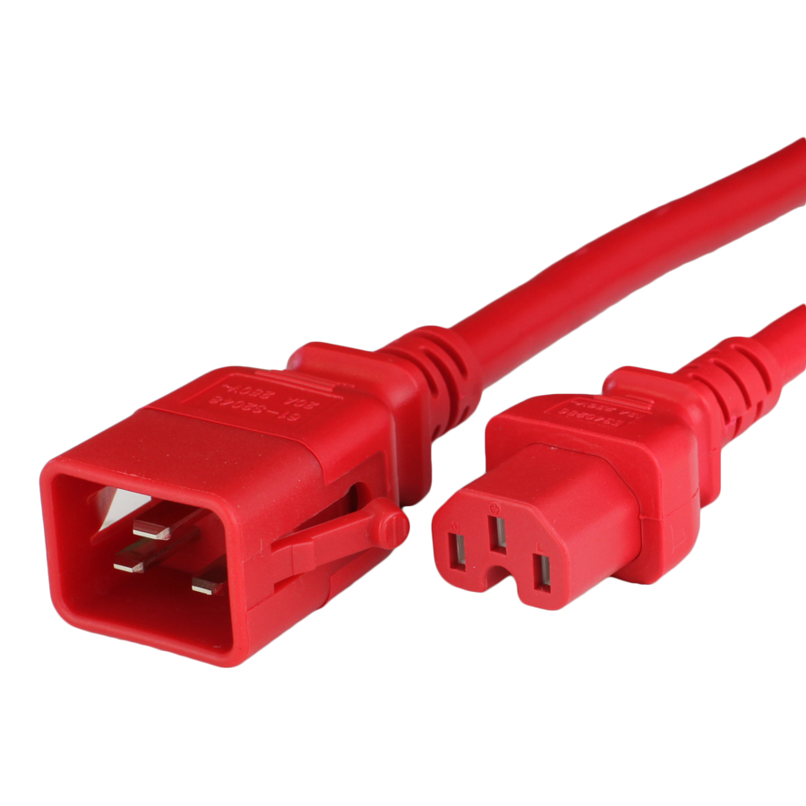 Buy 15A PLock C20 C15 Power Cords RED