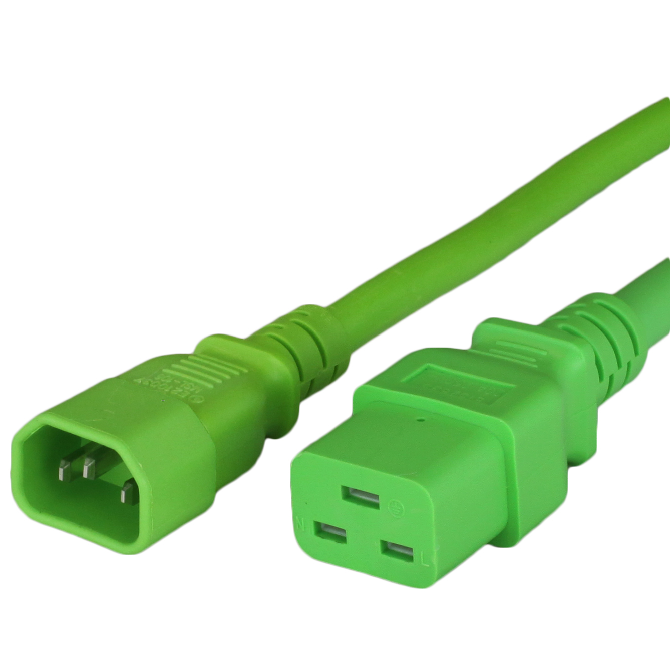 4ft Iec60320 C14 To C19 15a 250v 14awg Sjt Power Cord Green