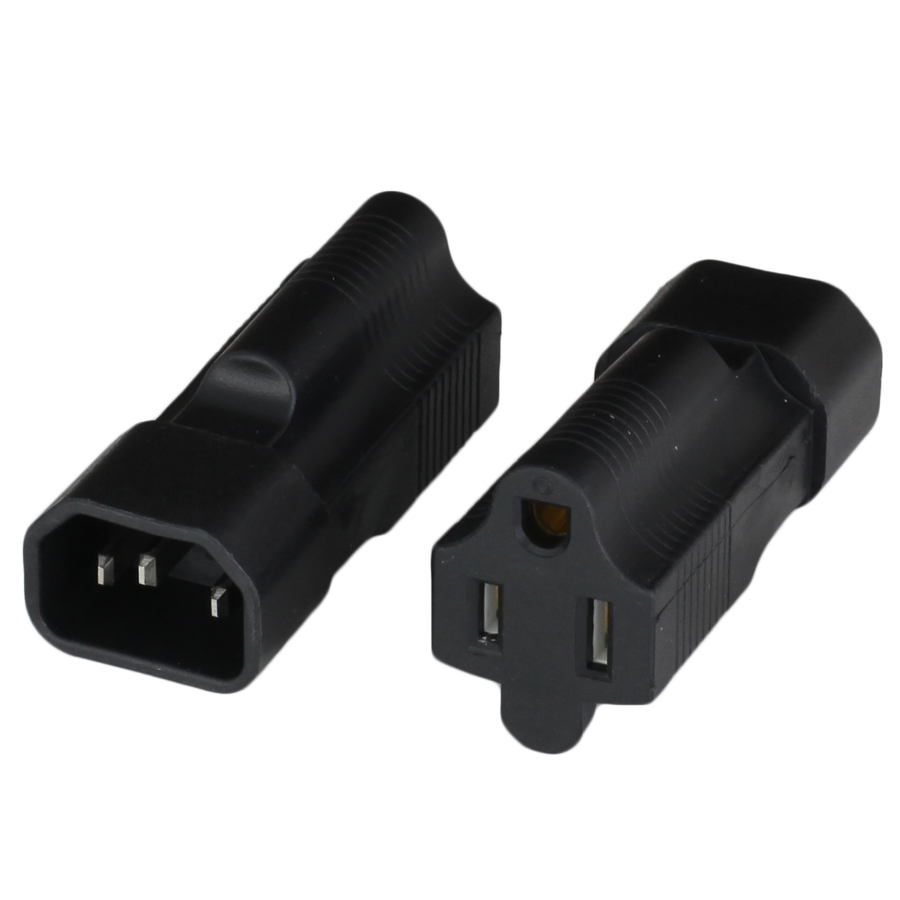 Buy Adapter IEC60320 C14 Plug To NEMA 5-15R Black