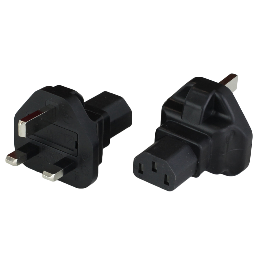 Buy Adapter UK BS1363 Plug to IEC60320 C13 10A 250V BLACK